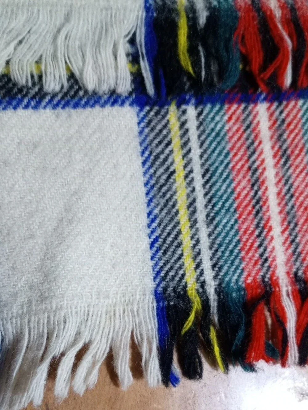 Highlands 100% Pure New Wool Tartan Scarf - Red/Green/Blue Plaid